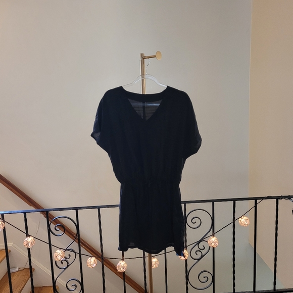 Nwt Cupshe Black V-Neck Tie Waist Women's Swim Cover-Up Size Medium - Picture 8 of 10